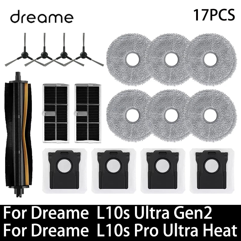 For Dreame L10s Ultra Gen2 / L10s Pro Ultra Heat Vacuum Cleaner Replacement Accessories Main Side Brush HEPA Filter Mop Dust Bag
