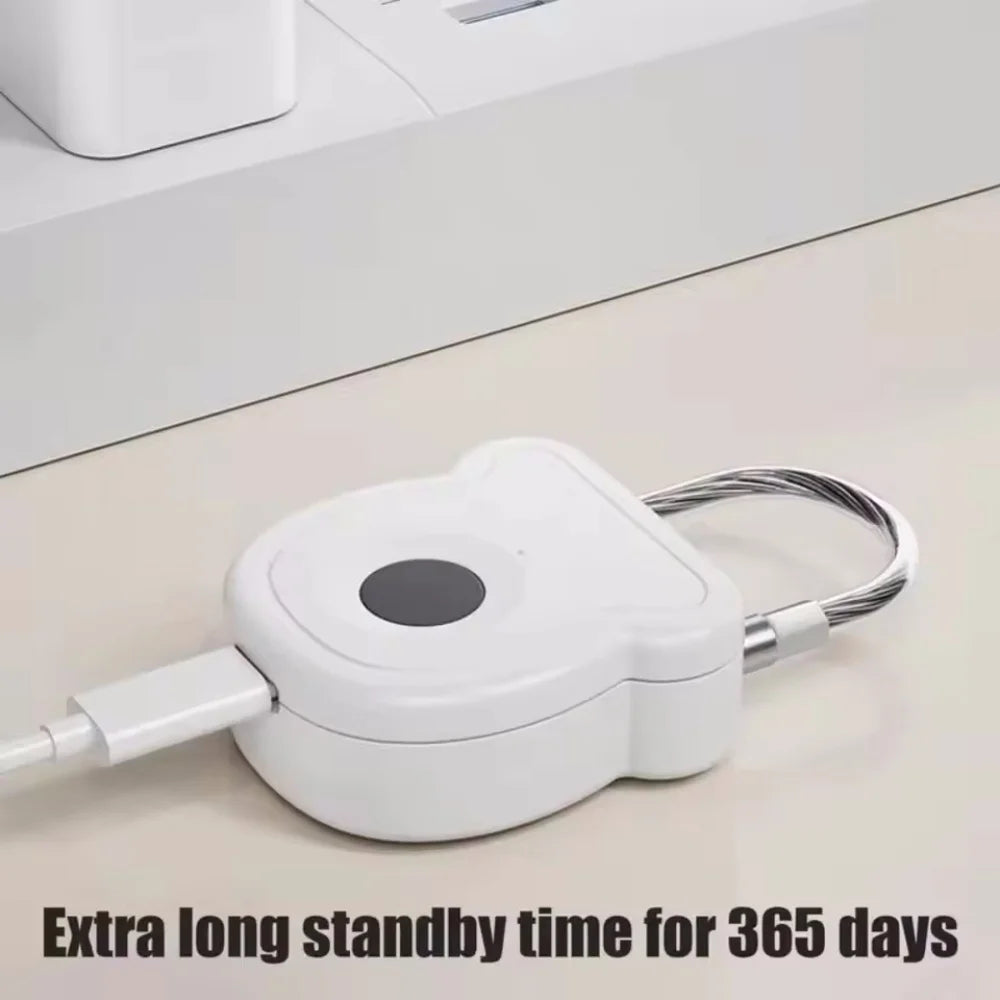 Smart Fingerprint Padlock Outdoor Luggage Fingerprint Lock Keyless USB Charging Door Lock 0.5sec Unlock Portable Anti-theft Lock