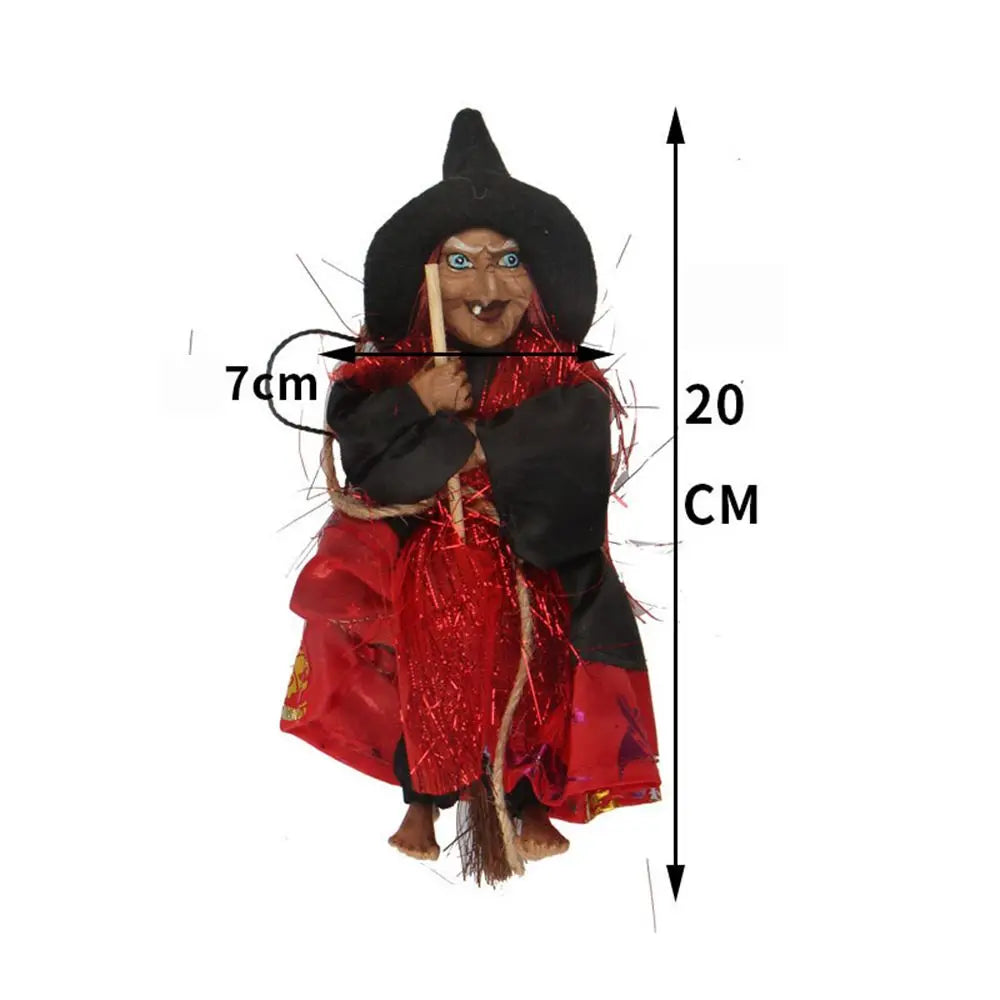 1pc Halloween Ghost Festival Witch Figurine Hanging Doll DIY Decor Pendant Ornaments for Party Haunted House Props Garden Decor