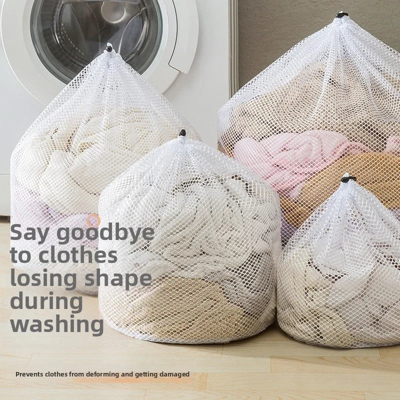 Nylon Mesh Laundry Bag - Adjustable Shoulder Strap, Drawstring Closure, Perfect for Dorms & Apartments