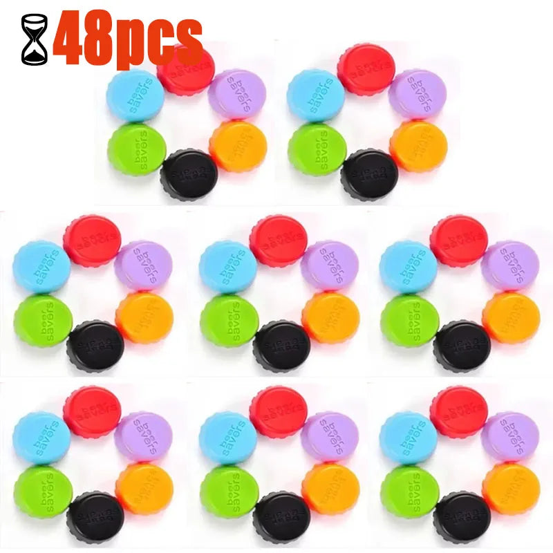12/36/72pcs Reusable Silica Gel Bottle Cap Sealed Beer Cap Vinegar Soy Sauce Bottle Soda Cola Cap Wine Protective Stopper