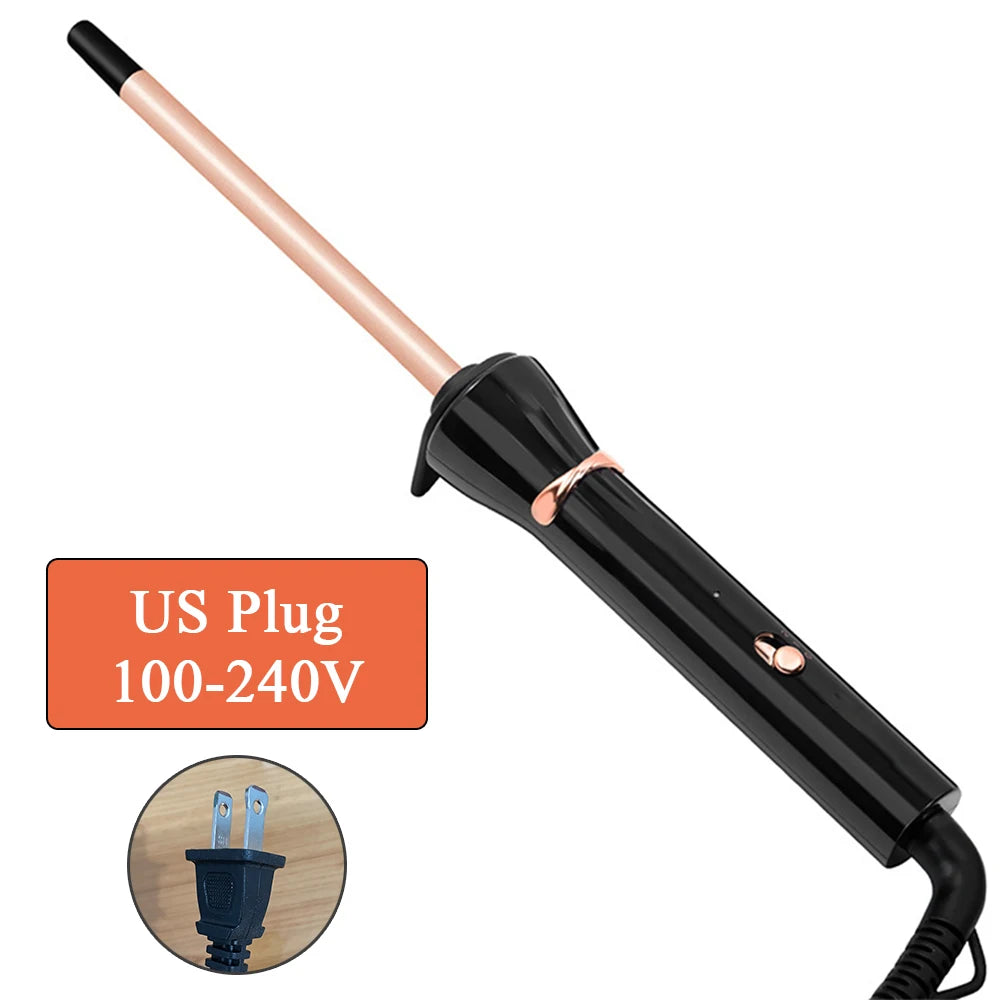 3/8 Inch Curling Iron 9mm Tiny Curling Wand Ceramic Small Barrel Curling Iron with Adjustable Temperature Fast Heating for Hair