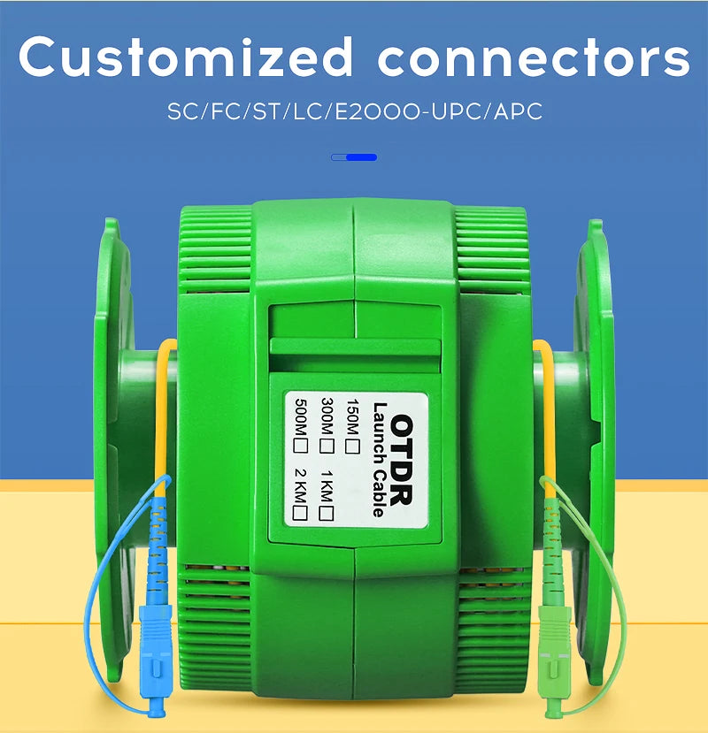 AUA-20 Single Mode 1KM OTDR Launch Cable Fiber Optic Testing Extension Cable SC/FC/ST/LC(A/UPC) Fiber Ring Dead Zone Eliminator