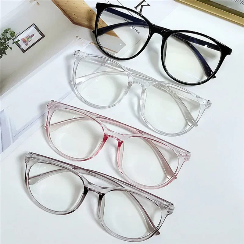 Transparent Computer Plano Glasses Round Frame for Women Men Anti Blue Light Clear Eyewear Blocking Optical Spectacle Eyeglasses