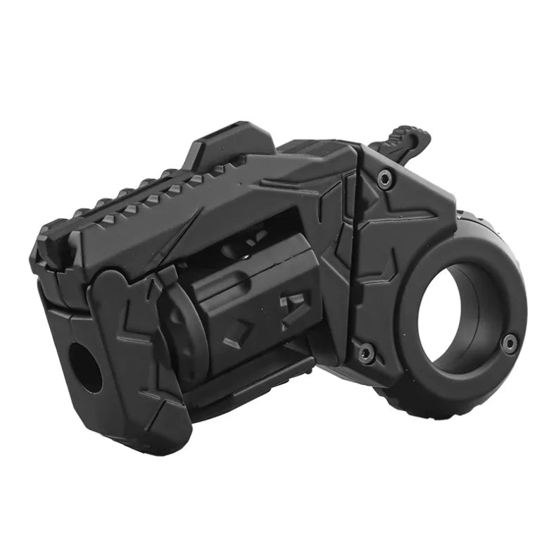 Novelty Fidget Toy Alloy Mini Shell Ejecting Gun Hand Spinner Fun Stress Relief Multiple Modes Christmas Birthday Gift for Boys