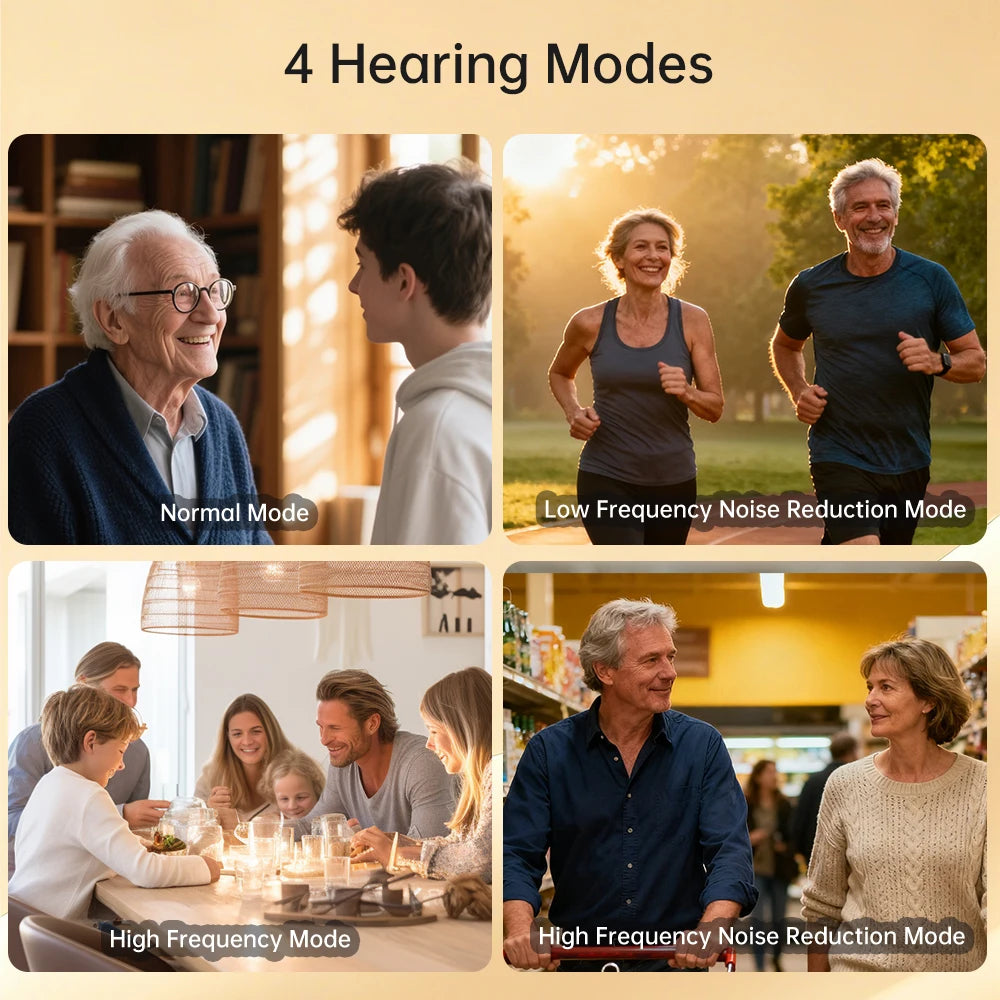 Mirasing Hearing Aids，Bluetooth RIC Hearing Aid - 2025 Rechargeable BTE with Noise Cancelling & Charging Case