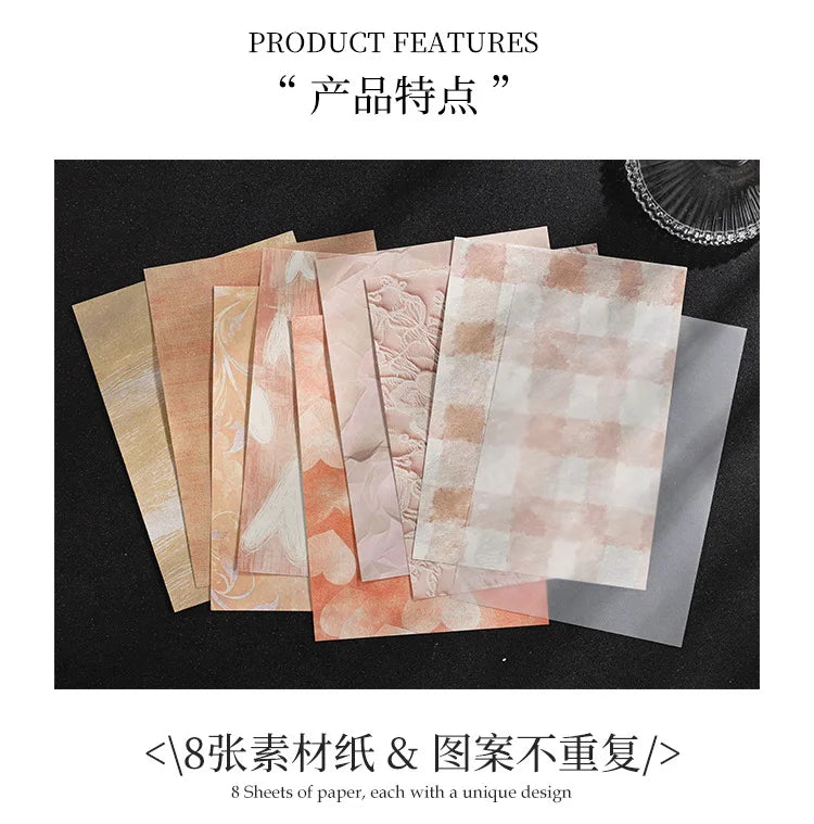 15 pcs Mesh Collage Material Pack, Mixed Texture Non-Stick Journal Papers, DIY Scrapbooking Supplies