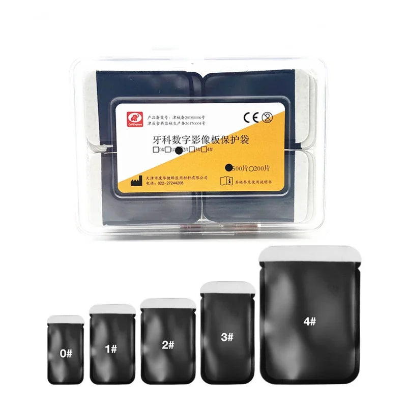 1000Pcs Dental X-ray Film Barrier Envelopes #0 #1 #2 #3 #4 Digital Scan Phosphor Plate Protective Pouch Cover Dentistry Material