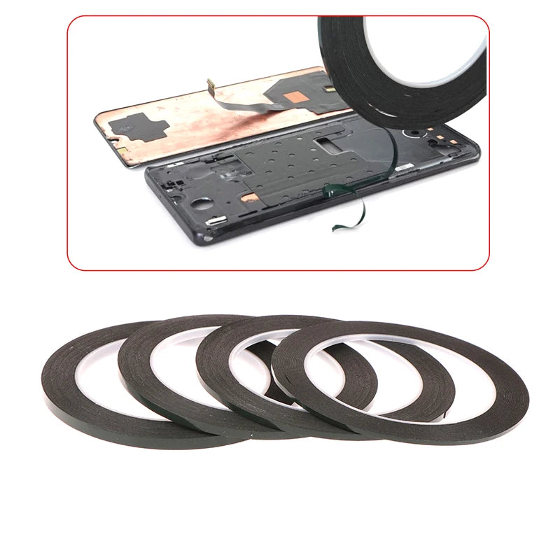 2-5MM 10M Black Strong Adhesive Tape Roll For IPad Tablet LCD Touch Glass Frame Back Cover Repair Double Side Glue For Phone