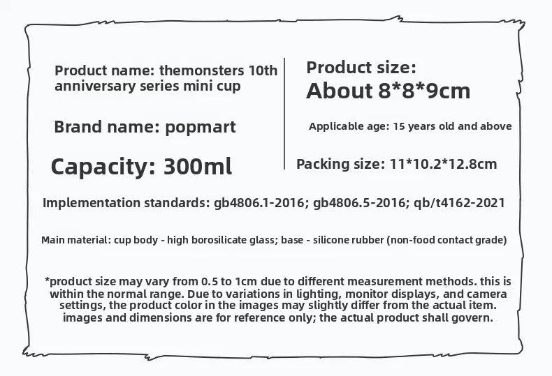 Genuine POP MART Anime Periphery THE MONSTERS LABUBU 10th Anniversary Series Mini Cup Blind Box Home Decor Desktop Birthday Gift
