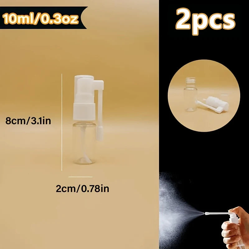 2pcs Rotatable Nozzle Spray Bottle Refillable Nasal Wash Bottle Transparent Plastic Atomizer Empty Sprayer Snoot Clean Container