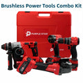 Brushless Electric Tools Screwdriver Electric Hammer Angle Grinder Electric Wrenches Combination Set With 4 Batteries