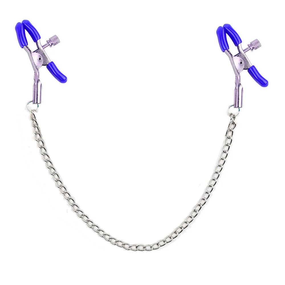 1 Pair Nipple Clamp with Chain Nipple Clips BDSM toy Kink Fetish Erotic wear Body Clamps Bondage nipple clamp