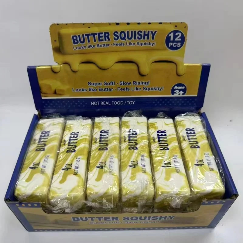1 Box 12 Pcs Slow Rebound Squeeze Toy Butter Stick Anti Stress Release Soft Sensory Toy , Wholesale Suitable For Retail Stores