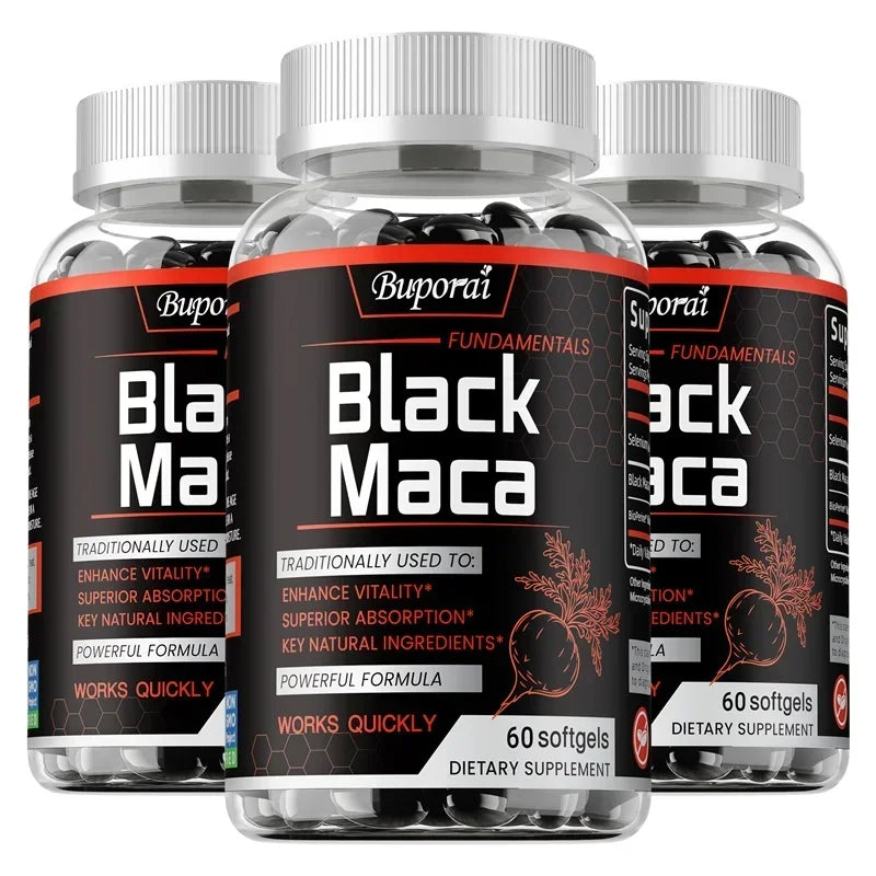 Black Maca Supplement - Natural Nergizer, Improve Performance, Energy, Endurance Muscle Mass Improve, Balance Hormones