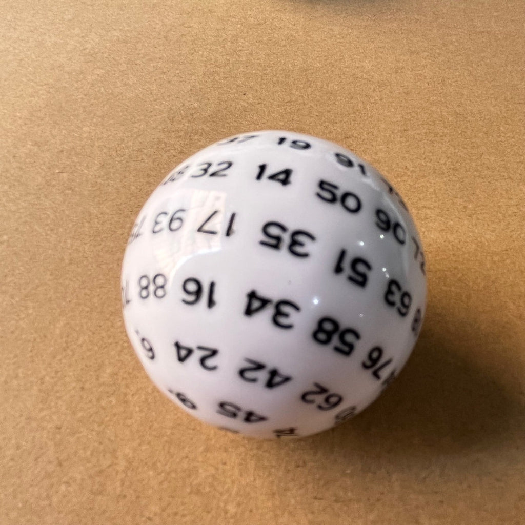 1pcs 100 Side Number Dice for DND TRPG RPG Cthulhu Board Game Running Team Black White Green Red Yellow Polyhedral Dnd Dice Set