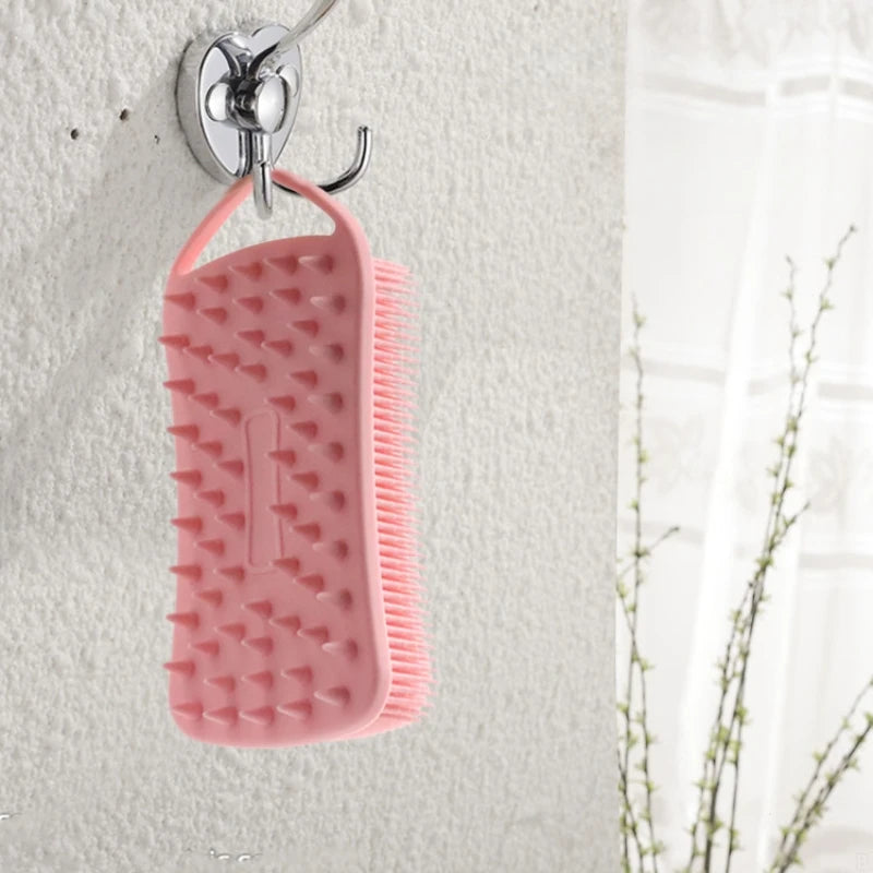 Double Sided Silicone Shower Brush 2 In 1 Exfoliating Body Brush Multi-Function Skin Cleaning Silicone Bath Brush Massage Brush