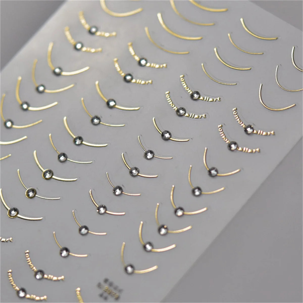 1pcs 5D Rhinestones Gold Silver Irregular Pattern Nail Sticker Simple Design Adhesive Slider Nail Art Decoration Decals Supplies
