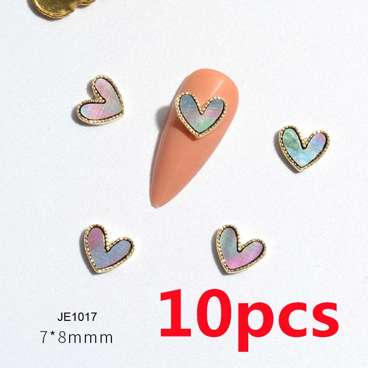 1 Bag Random Luxury Nail Art Dangle Jewelry  (Heart Bowknot)  Mixed Style 3D Nail Art Charms Tassel Design Alloy Nail Art Dangle