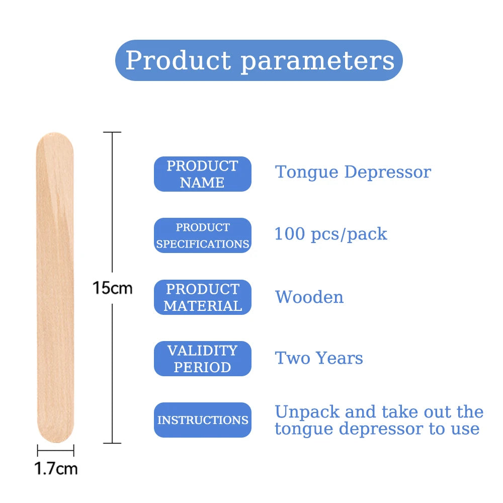 100/50/5pcs Disposable Tattoo Wooden Tongue Depressor Individually Paper Packing for Tattoo Waxing Stick Tattoo Accessories