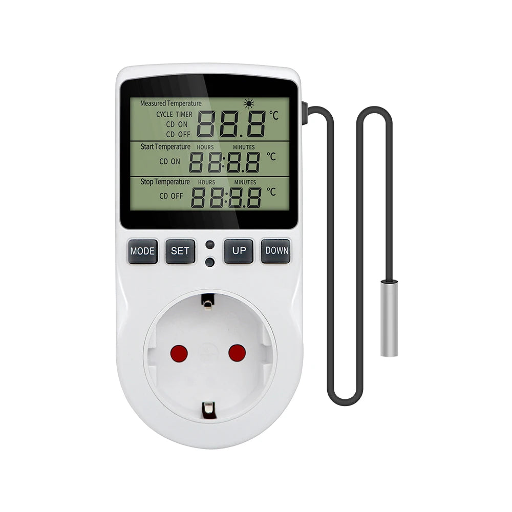 Timer Constant Temperature Control Socket 220V Temperature Controller Socket With temperature Probe Sensor Heating Cooling