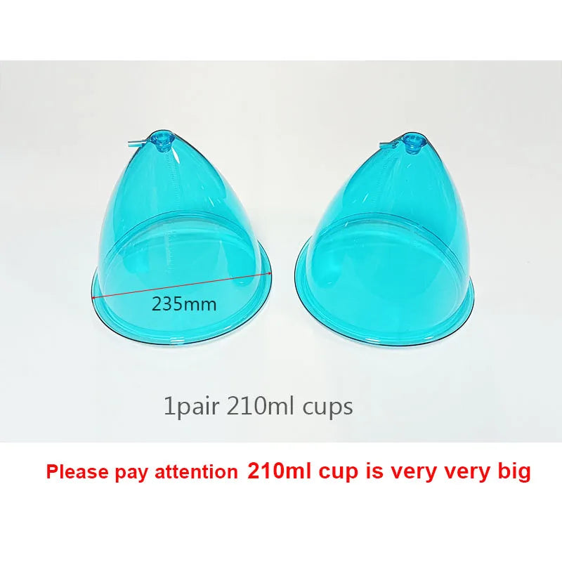 1 Pair 120/150/180/210ml Hip Lifting Vacuum Cupping Breast Enlargement Buttock Enhancer Massage Machine Replacement Cup Y Hose