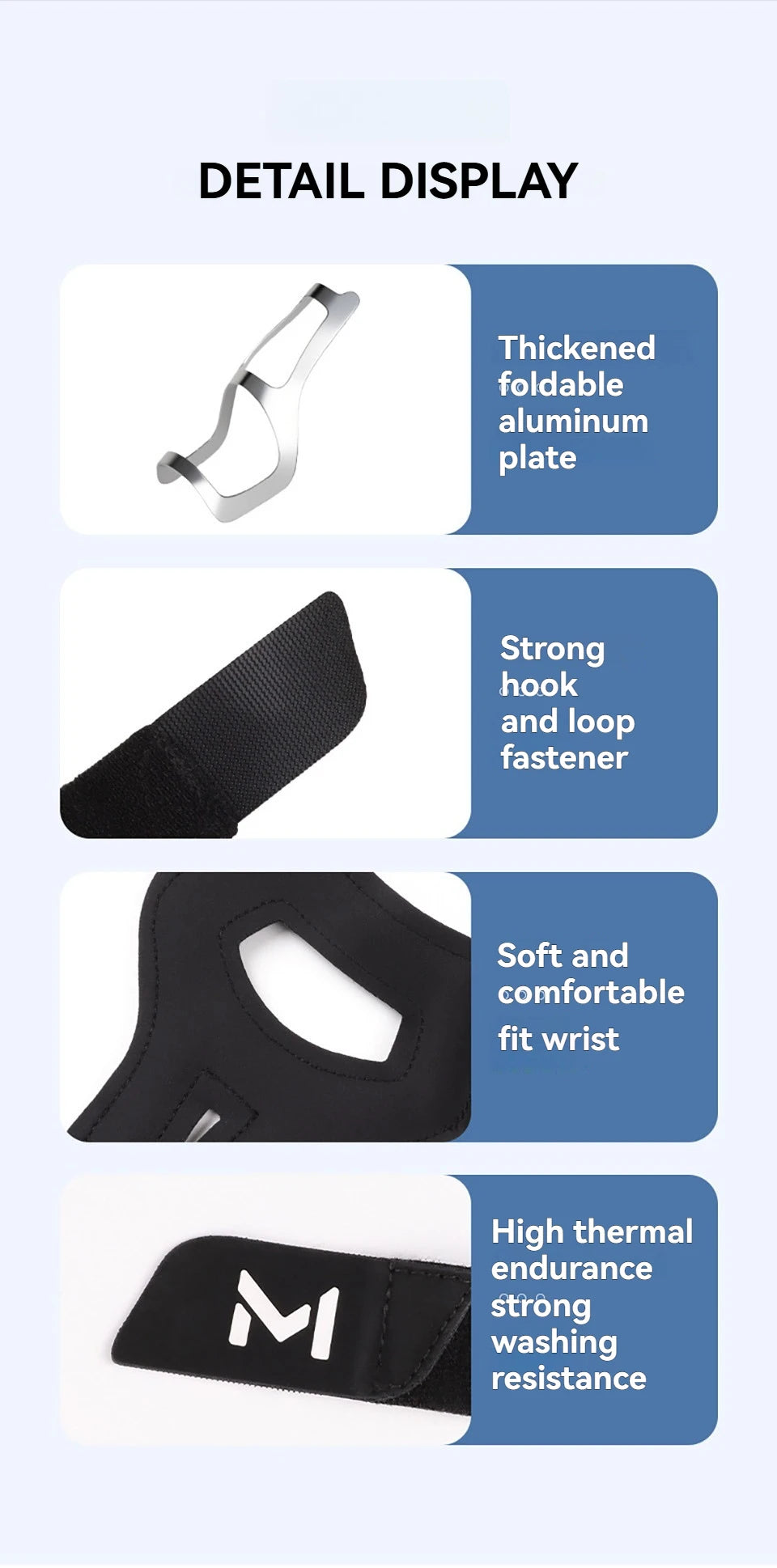 1Pcs Breathable Wrist Support Thin And Light Aluminum Plate Fixed Thumb Tendon Sheath Wrist Guard Double Binding Straps Unisex