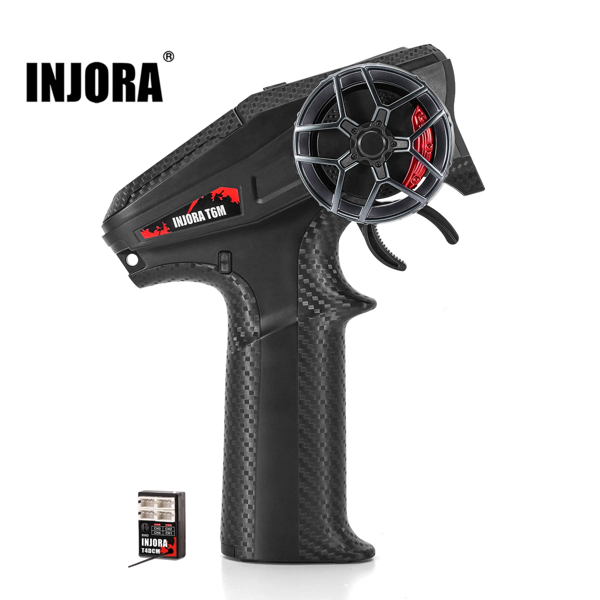 INJORA T6M 2.4GHz Micro Transmitter with Compact Receiver T4DCM for 1/30 1/24 1/18 RC Car