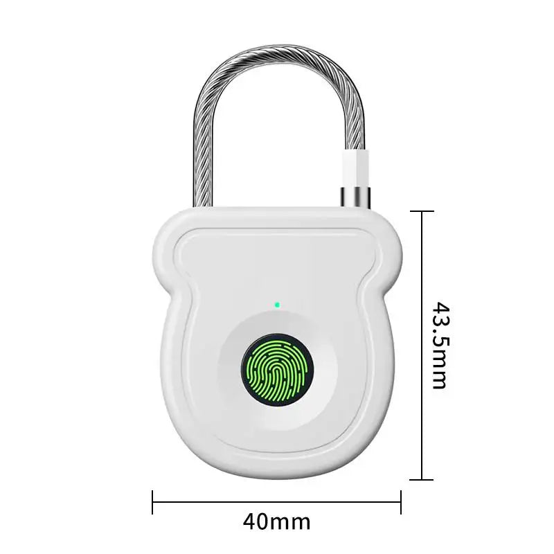 Smart Fingerprint Padlock Outdoor Luggage Fingerprint Lock Keyless USB Charging Door Lock 0.5sec Unlock Portable Anti-theft Lock