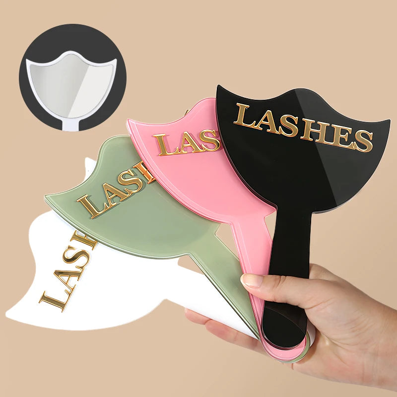 Professional Eyelash Extension Mirror - High Definition Glass, with Handle for Precision Lashing & Makeup