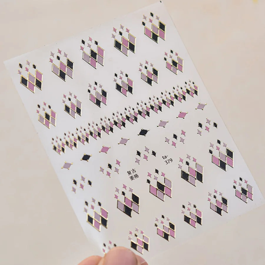 1pcs 5D Shell Light Nail Stickers Fashion Gold Border Love Heart Bowknot Moon Star Art Decal High Quality Manicure Decorations