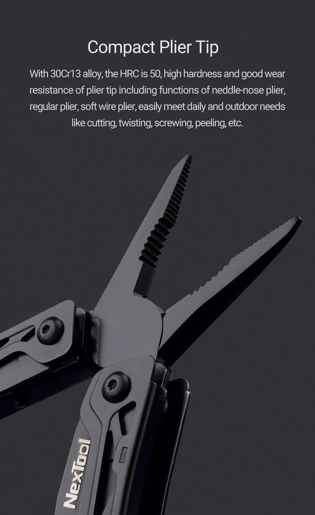 NexTool 11-In-1 Black Knight Multi-function Camping Tools Knife Outdoor Survival Folding Pliers Scissors Hand Multitool Tool Kit