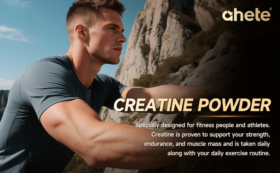 Ahete Fast-Absorbing Creatine Powder, Superior Mixability & Uptake, Supports ATP Energy, Sugar & Additive-Free