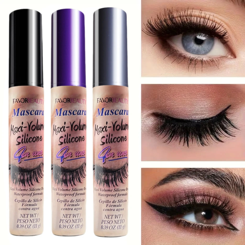 3-Pack Volumizing Mascara Set Includes Three Different Brush Heads, Waterproof, Long-Lasting, Creates Thicker Lashes.