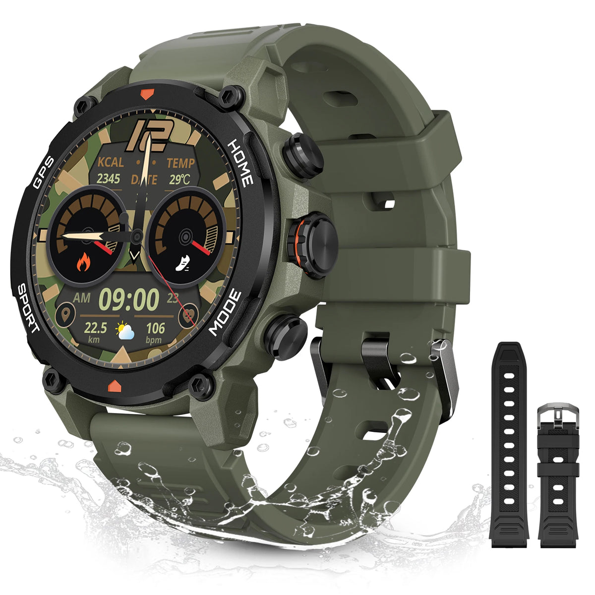 2025 Men's Smart Watch 1.43'' AMOLED GPS 150+ Sports Tracker 5ATM Swimming Health Monitor BT Call For Android iOS Smartwatches