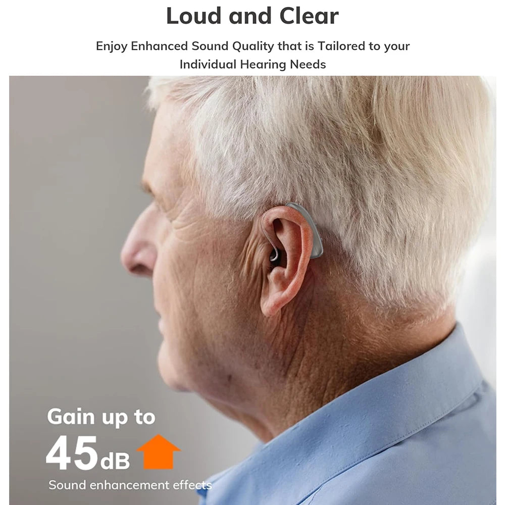 Hearing Aid for Deafness Self-Fitting OTC Hearing Aids Bluetooth Digital Sound Amplifier Portable Elderly Hearing Amplifier