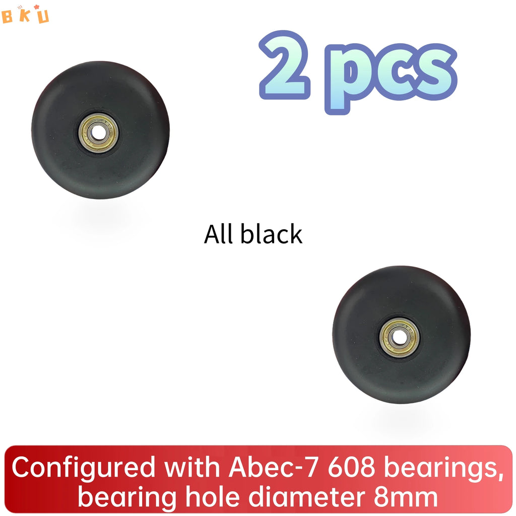 2 Pcs 80mm Inline Skate Wheels - High Elastic, Silent & Wear-Resistant for Luggage, Carts, Kids' Scooters