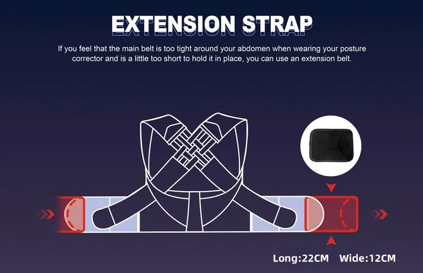 Posture Back Brace Adjustable Back Support Strap to Men and Women Prevent Spinal Distortion and Hunchback Suitable for Gym Body