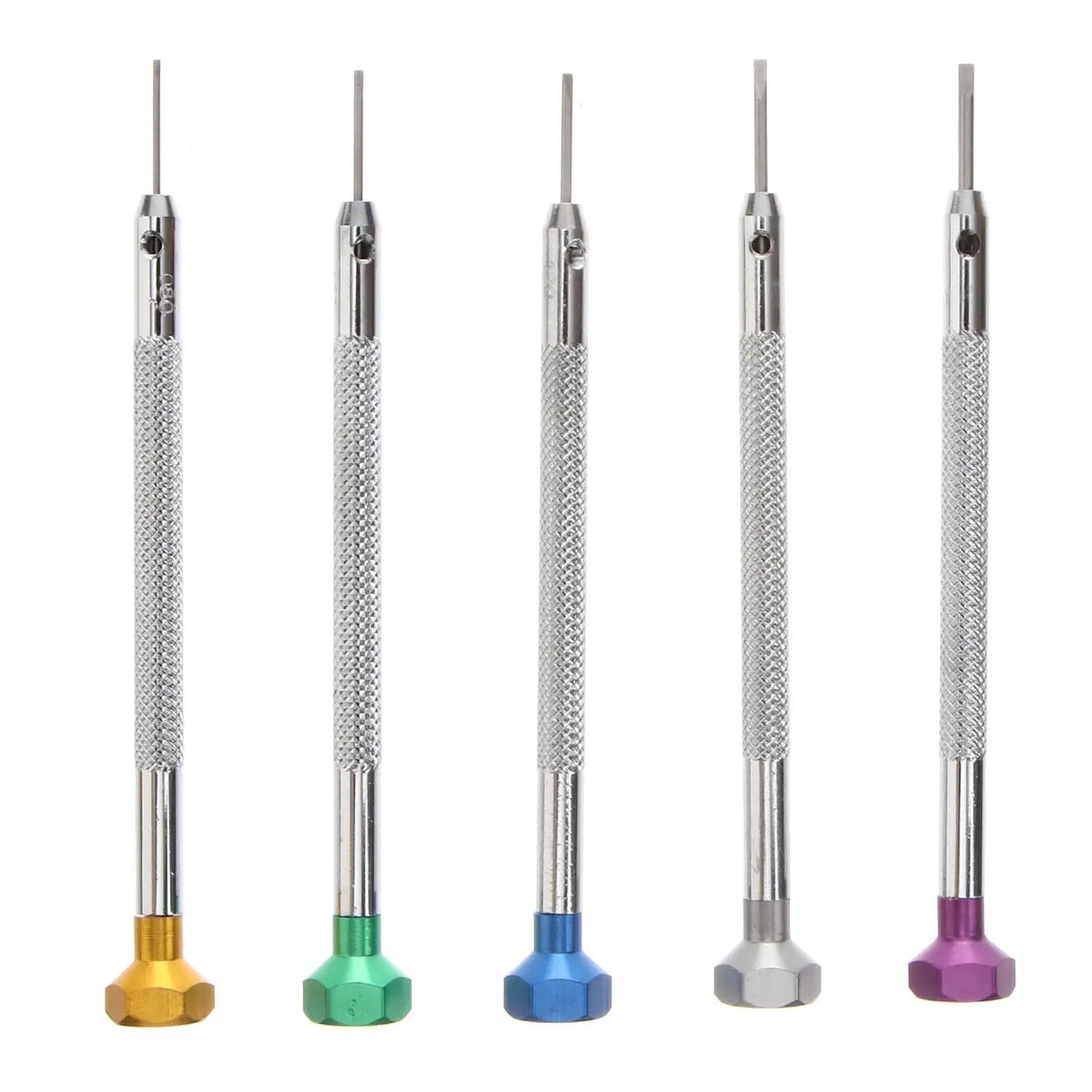 5pcs Flat Slotted Screwdrivers Durable Steel Repair Tools Watch Eyeglass 0.8mm 1.0mm 1.2mm 1.4mm 1.6mm Portable Storage
