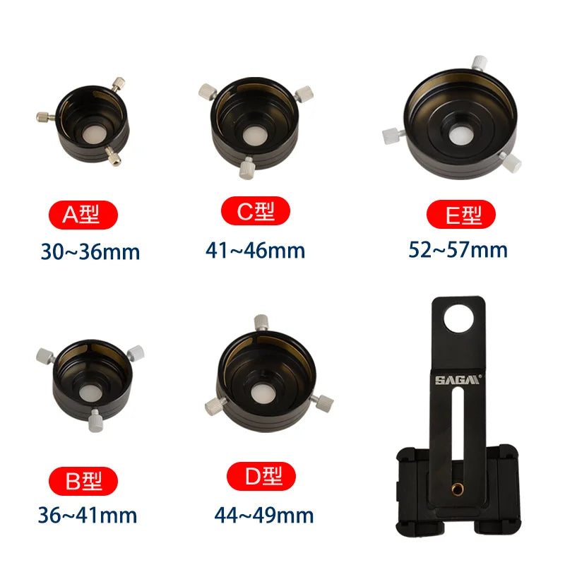 Metal mobile phone clip double monocular astronomical telescope microscope eyepiece connected to mobile phone for taking picture