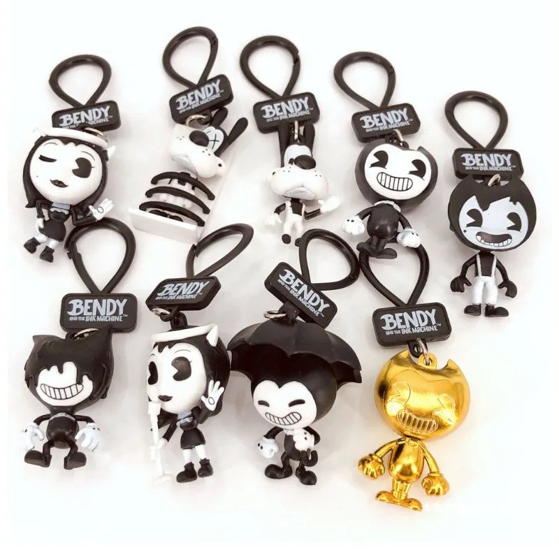 Bendy Blind Bag Bendy And The Ink Machine Horror Game Character Keychain Personalized Pendant School Bag Charm