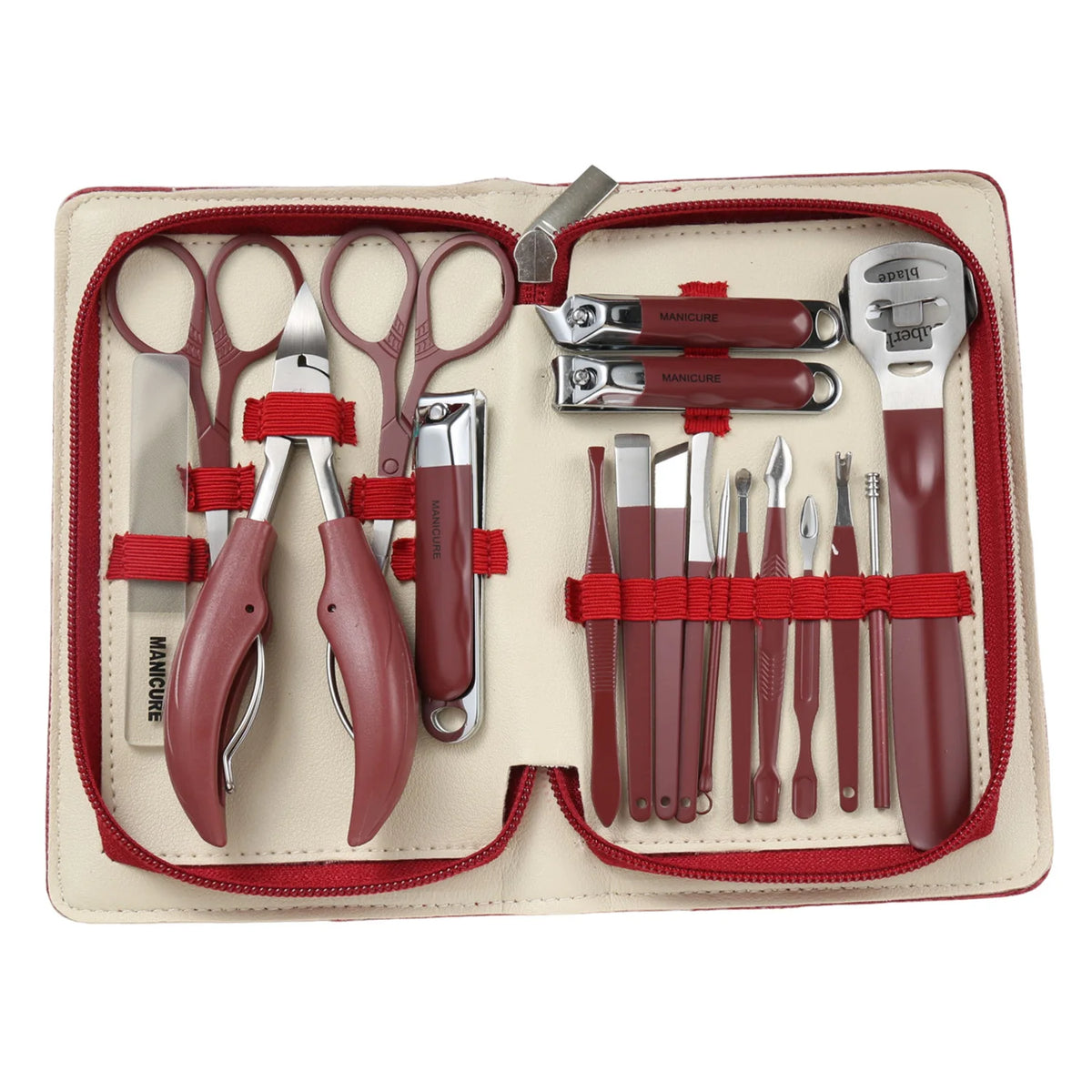 18PCS Nail Clipper Manicure Set Stainless Nail Cutter Pedicure Scissor Cuticle Nipper Nail Tool Personal Care Nail Grooming Tool