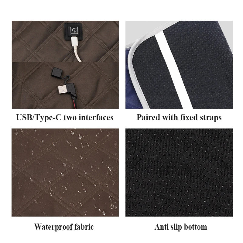 5V USB Sleeping Electric Heating Pad Heated Cushion Cold Resistant 3-Level Temperature for Outdoor Camping Heated Electric Mat
