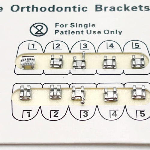 10 Packs Dental Orthodontics Brackets Metal Teeth Bracket Braces Edgewise Without Hook/3 Hook