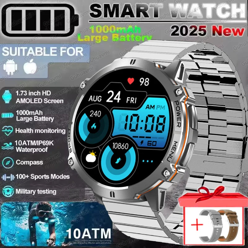 2025 Original TANK X3 Ultra 1000mAh Battery Smart Watch Men GPS Outdoor Sports Fitness Smartwatch 10ATM Waterproof Swim Watches