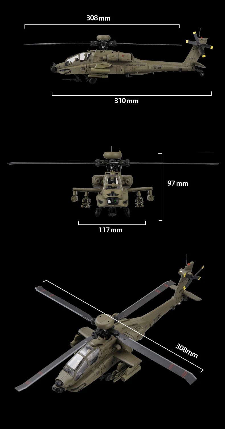 2026 New RC ERA C170 AH-64 Apache 1:48 Auto Stabilized Helicopter