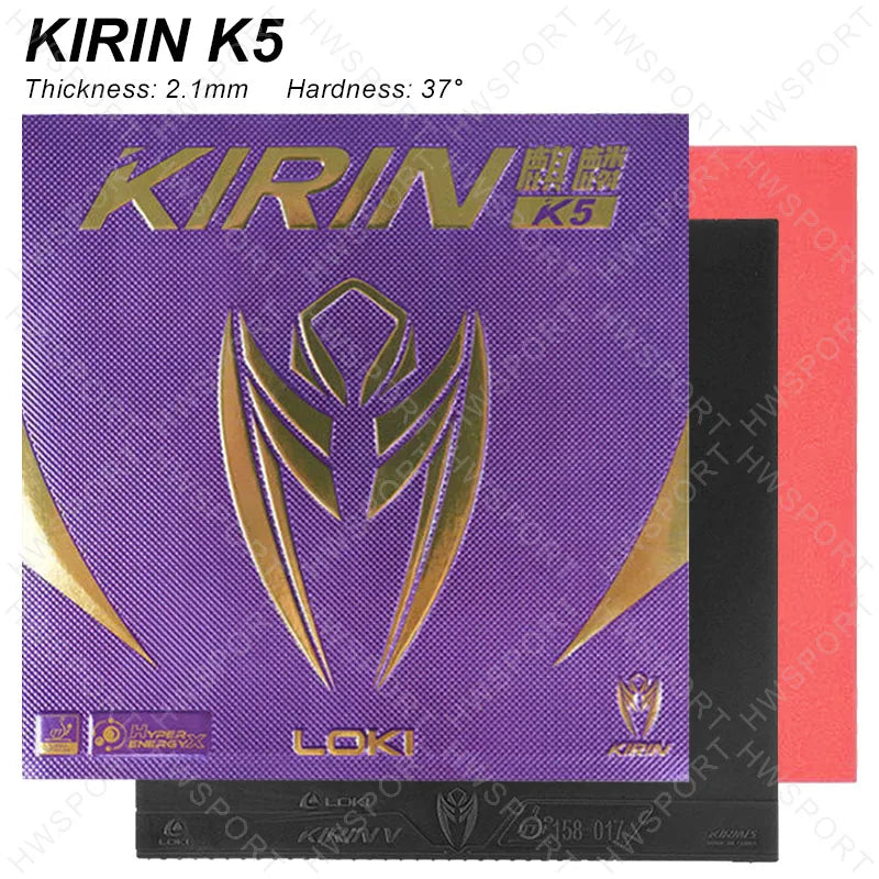 LOKI KIRIN K5 Table Tennis Rubber Non-sticky ITTF Approved Ping Pong Rubber Sheet with Pre-tuned Loxa Sponge
