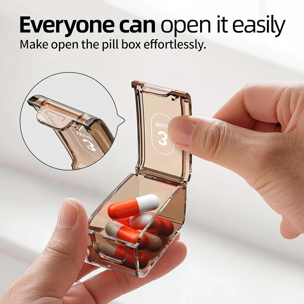 1PCS Moisture-Proof Weekly Pill Organizer BPA Free Travel 7 Day Pill Box Case for Travel for Vitamins Supplements Medication