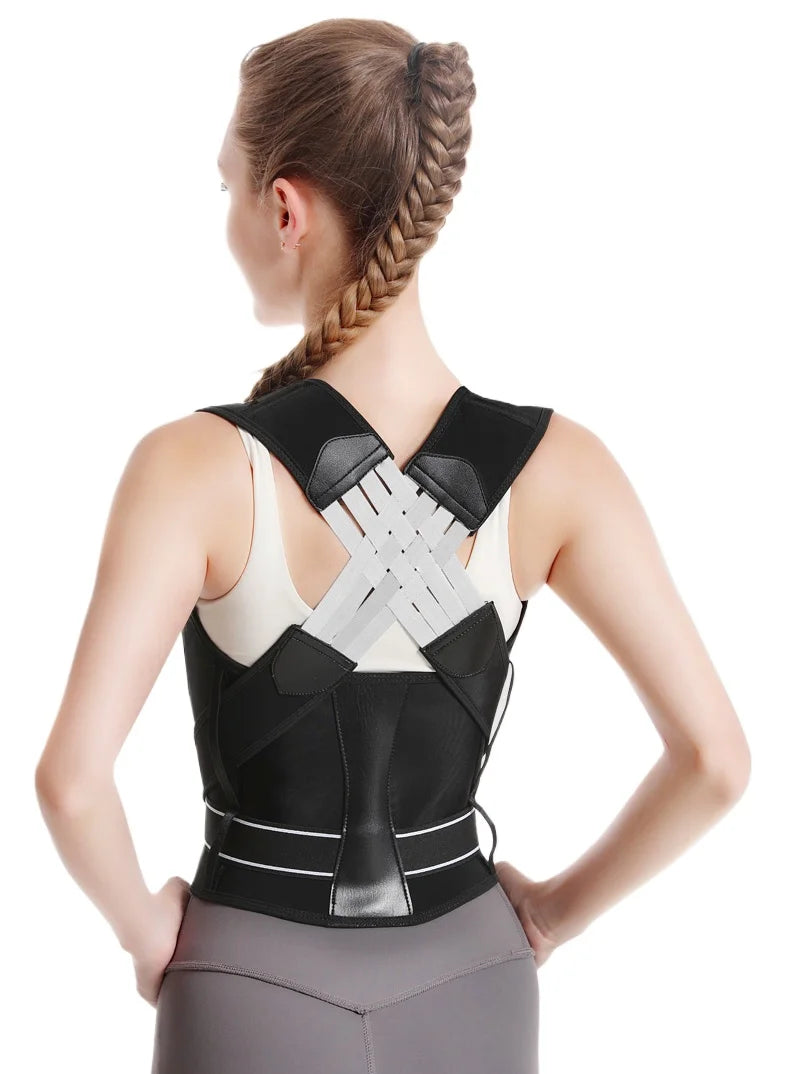 Posture Back Brace Adjustable Back Support Strap to Men and Women Prevent Spinal Distortion and Hunchback Suitable for Gym Body