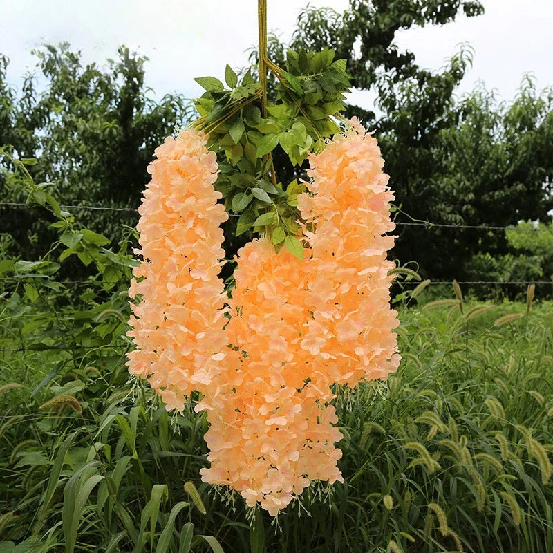 12pcs Artificial Wisteria Flowers String Hanging Garland Decor Fake Flower Outdoor Wedding Garden Arch Home Party Decoration